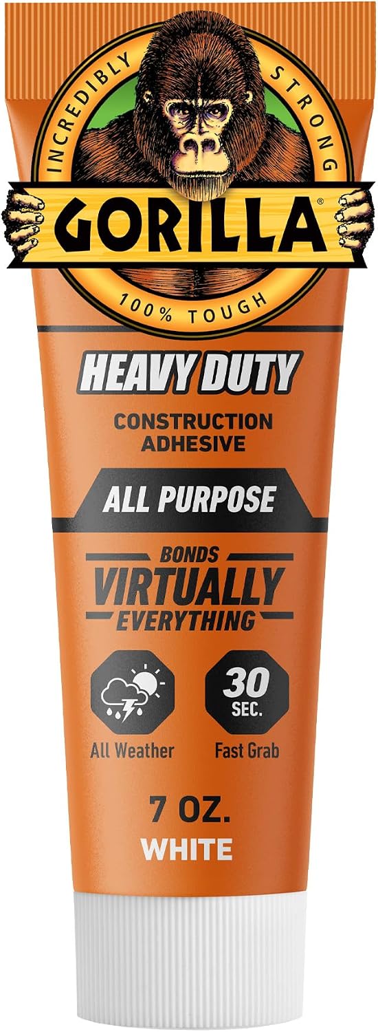 Gorilla heavy duty construction adhesive front view squeeze tube