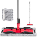 MEXERRIS microfiber flat floor mop front view for professional hardwood surface cleaning.