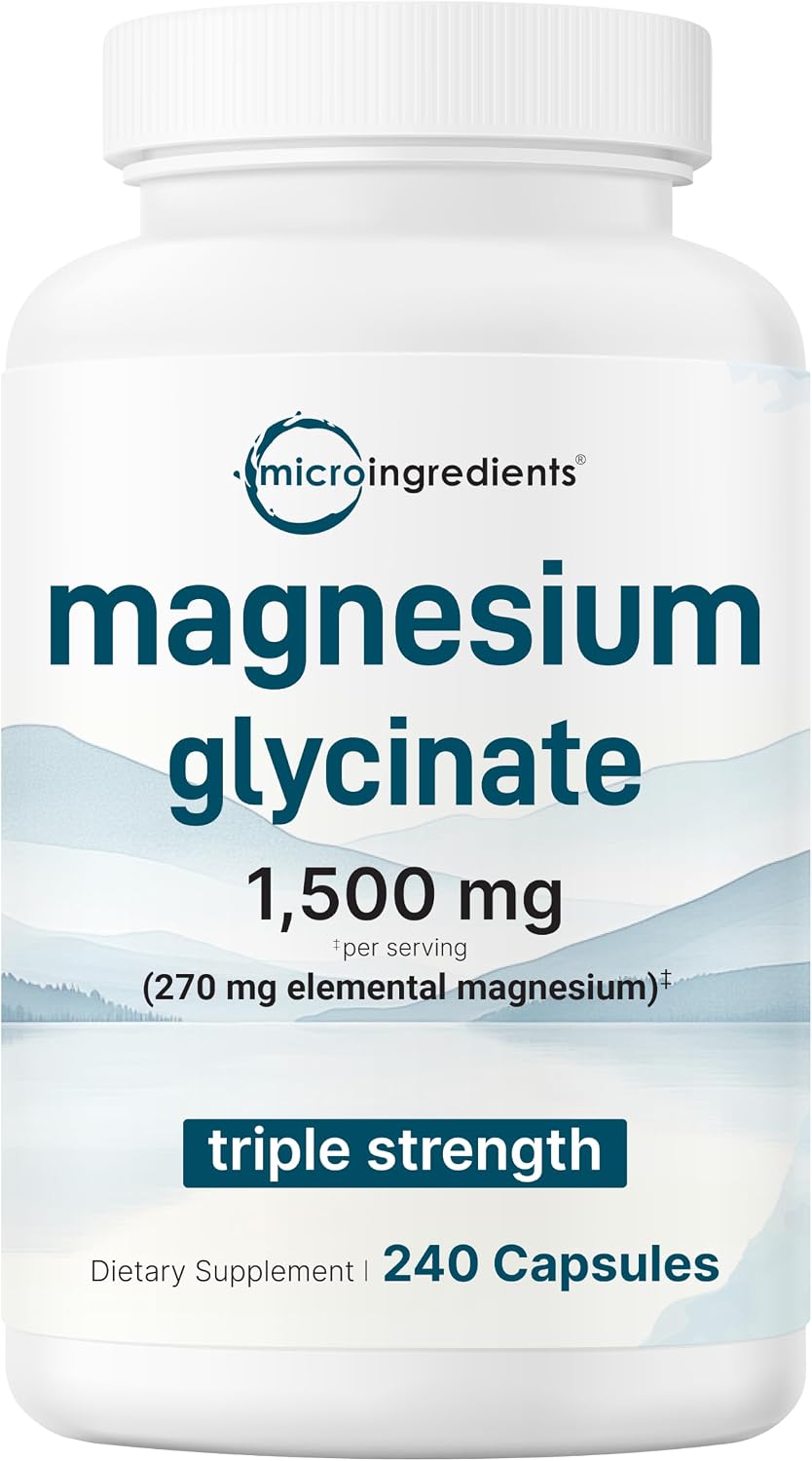 Micro Ingredients Triple Strength Magnesium Glycinate front view bottle packaging