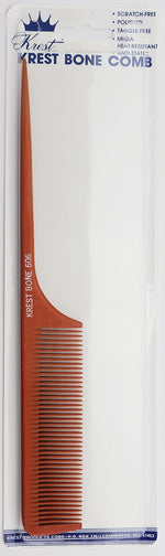 Krest Bone 9 Inch Rattail Comb front view professional styling tool