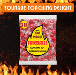 Group of unwrapped spicy cinnamon hard candies