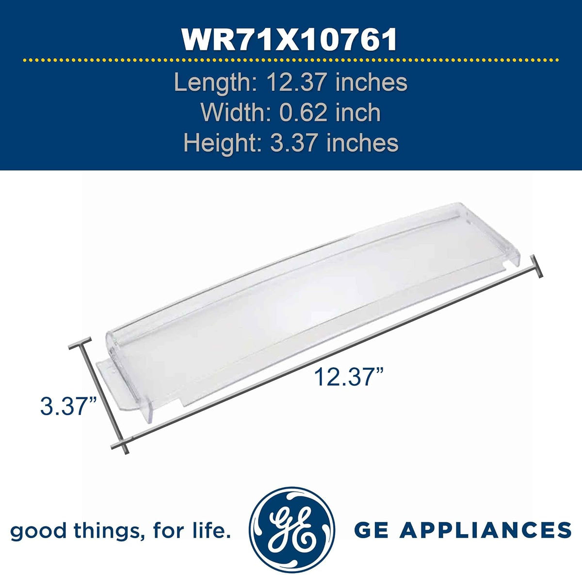 GE WR71X10761 door bin shelf trim mounting tabs and profile