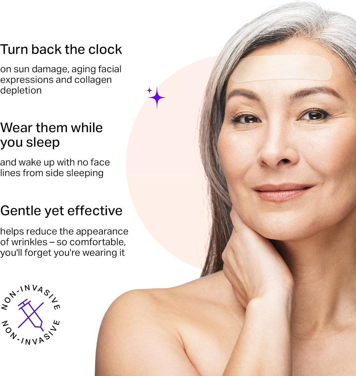 BLUMBODY Forehead Wrinkle Patches - Anti-Wrinkle Facial Patches to Smooth Fine Lines on Forehead & Between Eyes - Non-Silicone Face Tape - Comfortable Overnight Use (Up to 60-Day Supply) - Image 3