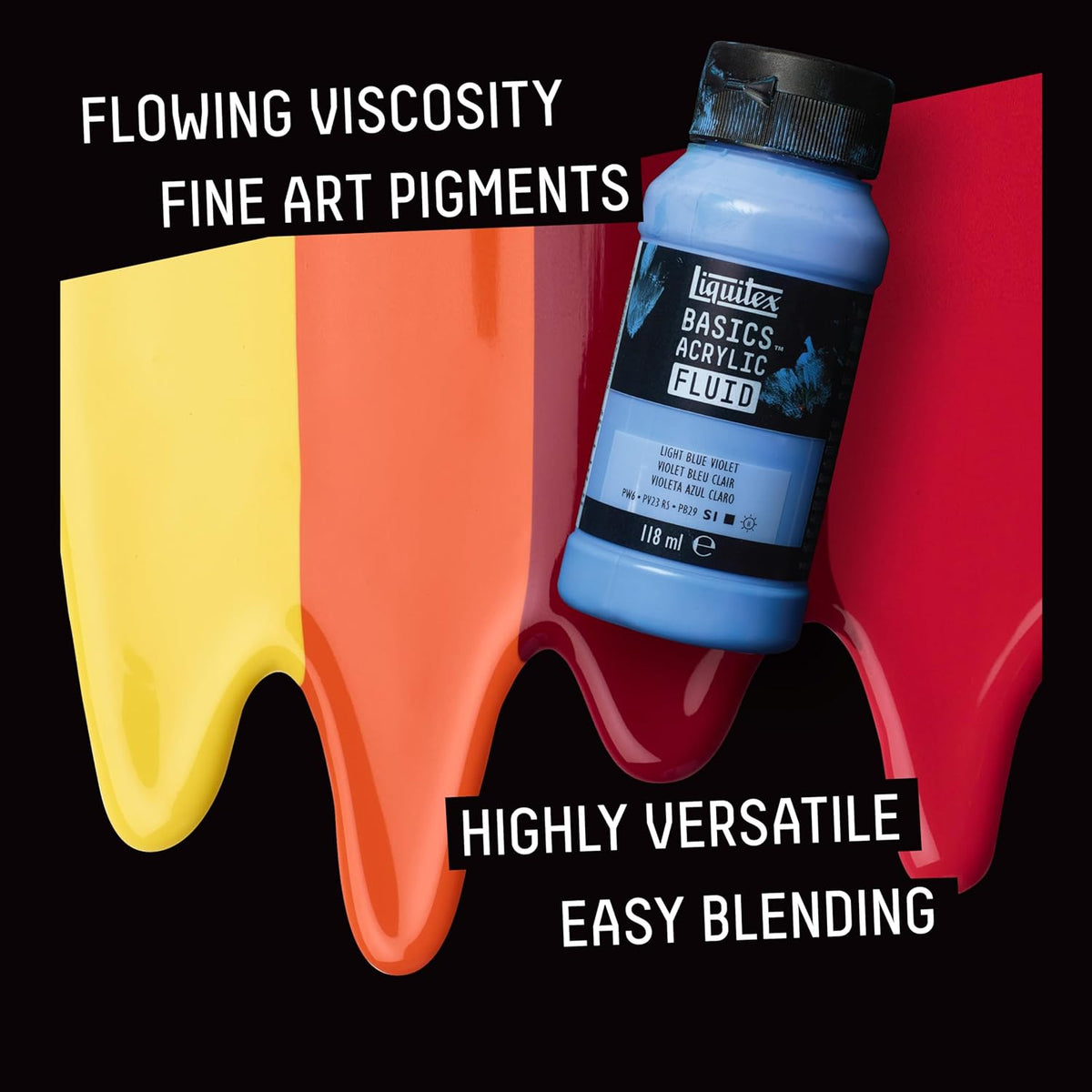 Liquitex acrylic fluid paint cap and nozzle detail