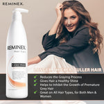 Reminex anti gray hair shampoo size comparison