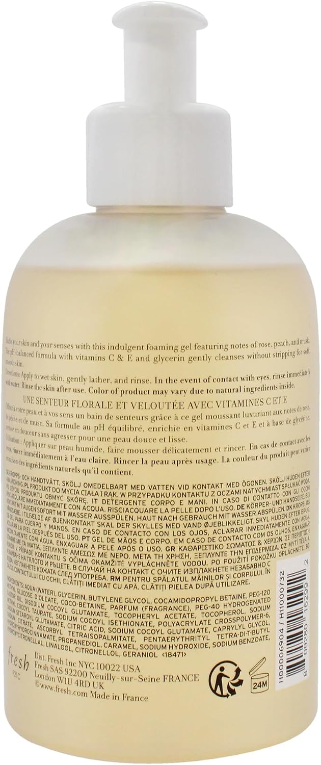 Fresh Rose Morning Body Wash bottle close up details