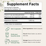 Micro Ingredients Pure Magnesium Glycinate supplement facts nutrition label