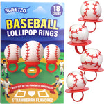 Close up of strawberry flavored wearable sucker candy for sports celebrations.