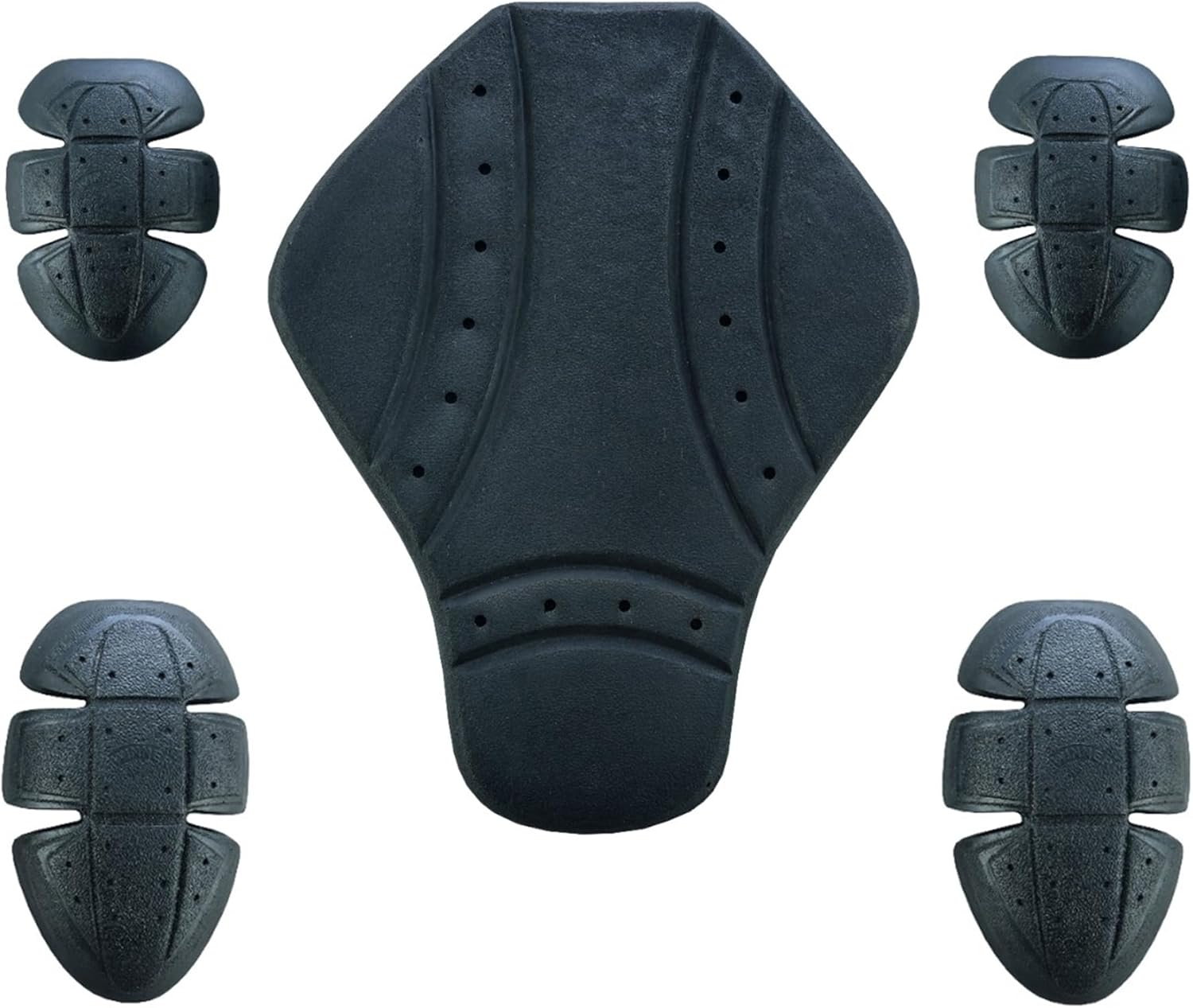 MDM CE-1 motorcycle armor pads set including back shoulder and elbow inserts.