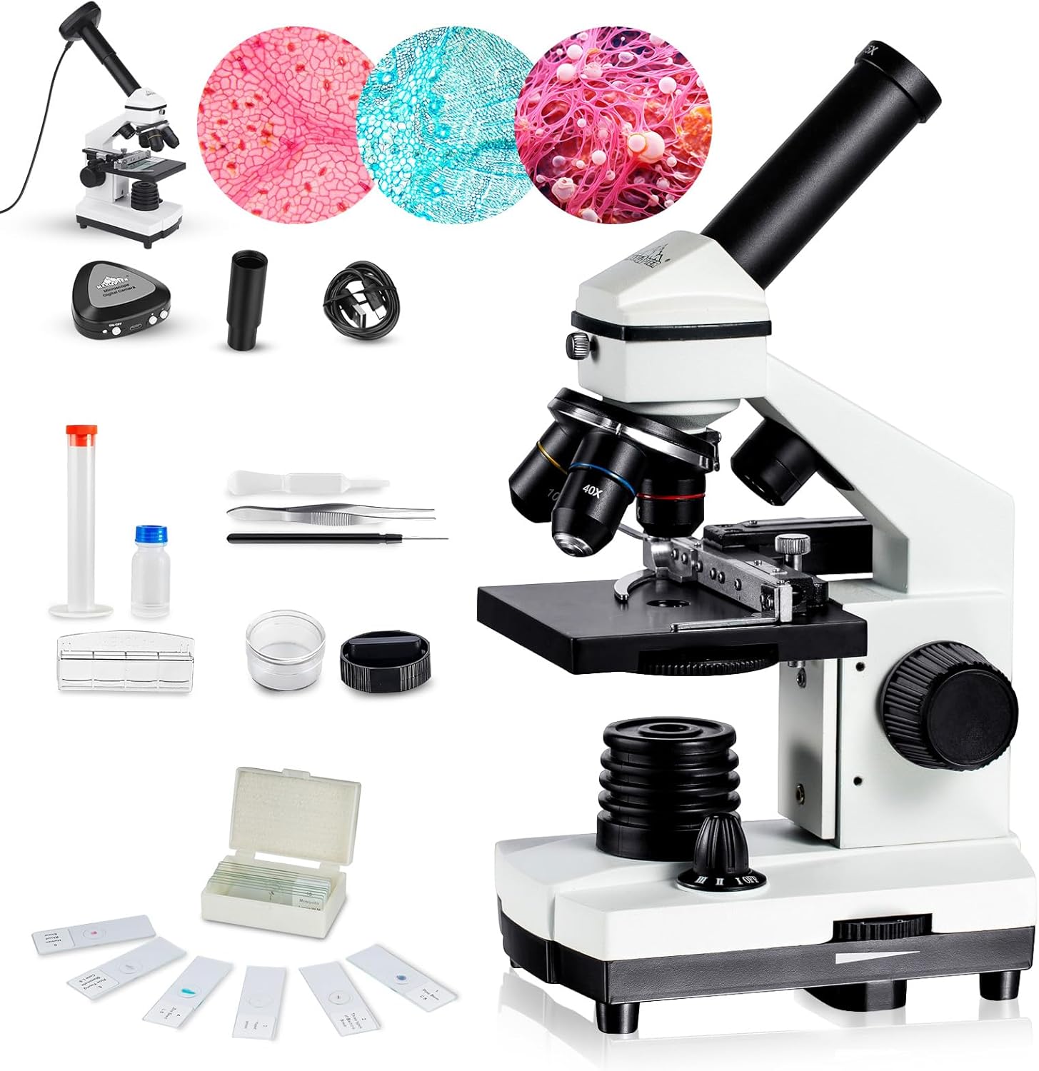 Maxlapter 40X-2000X compound microscope front view