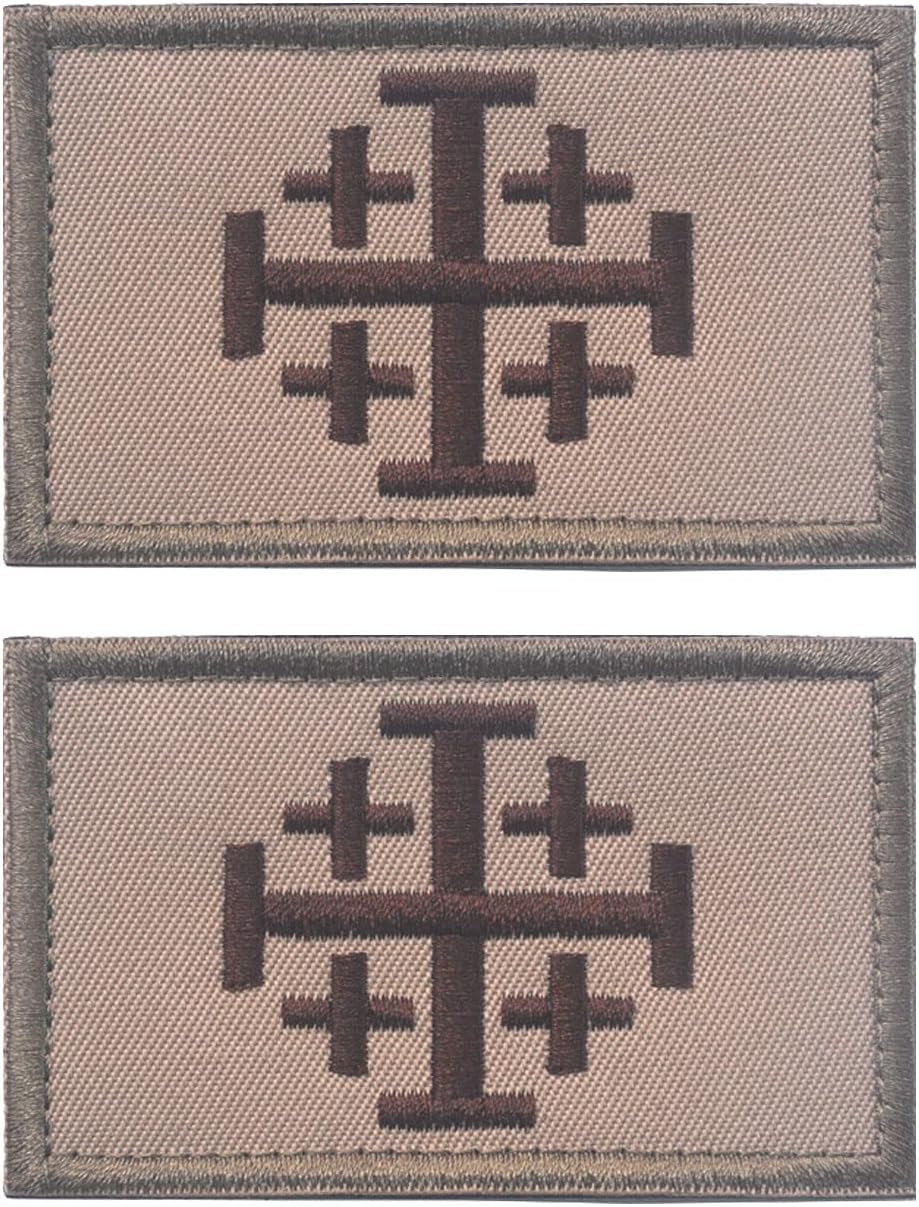 AliPlus 2PCS Knights Jerusalem Holy Sepulchre Morale Patches Hook and Loop | Embroidered,Knight Tactical Military Patch,Versatile Tactical Attachment,Applique Fastener,3*2 inch,Black White - Image 10