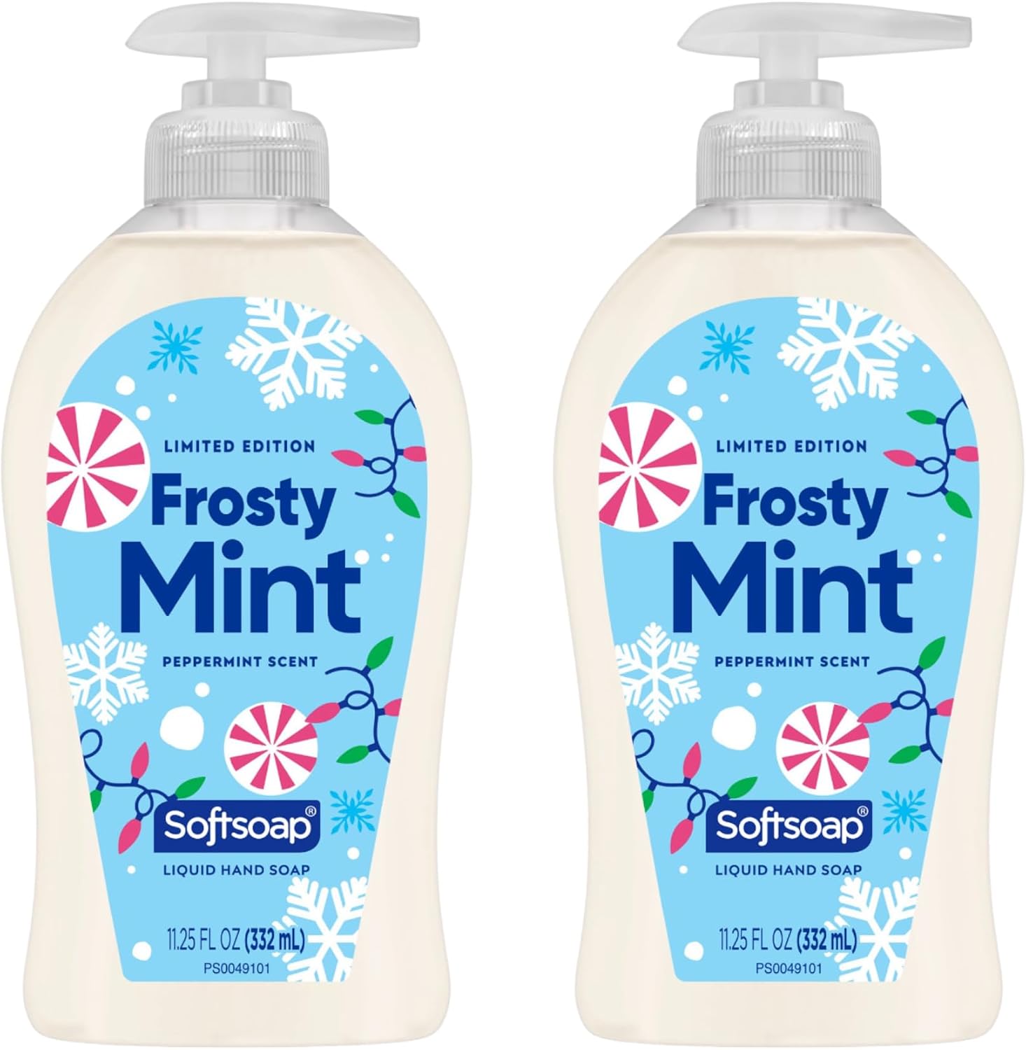 Softsoap Limited Edition Frosty Mint Peppermint Liquid Hand Soap 2 Pack front view