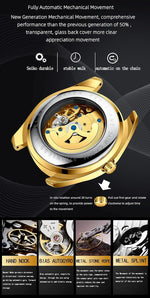 MASTOP wristwatch back case transparent skeleton mechanism view