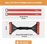 FXW dog exercise pen straps secured on folded panels