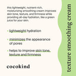 Cocokind texture smoothing cream jar showcasing lightweight celery based daily face moisturizer