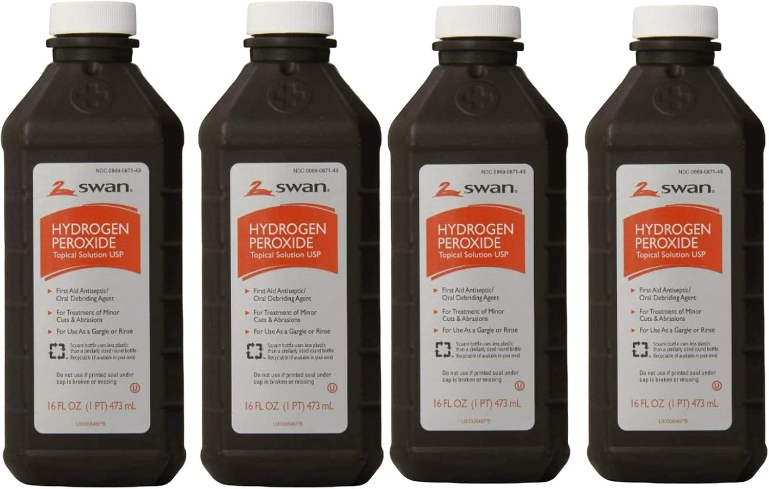 Swan Hydrogen Peroxide Topical Solution 16 oz (Pack of 4) or 32oz ( Pack of 2) - Image 1