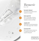 Advanced Clinicals turmeric oil texture on skin