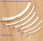 Adabele curved tube beads showing inner hole diameter