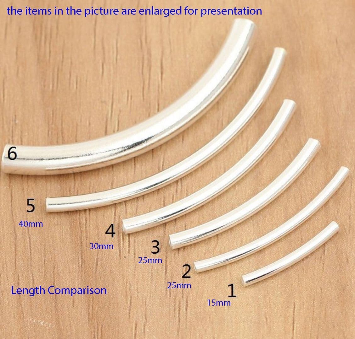 Adabele curved tube beads showing inner hole diameter