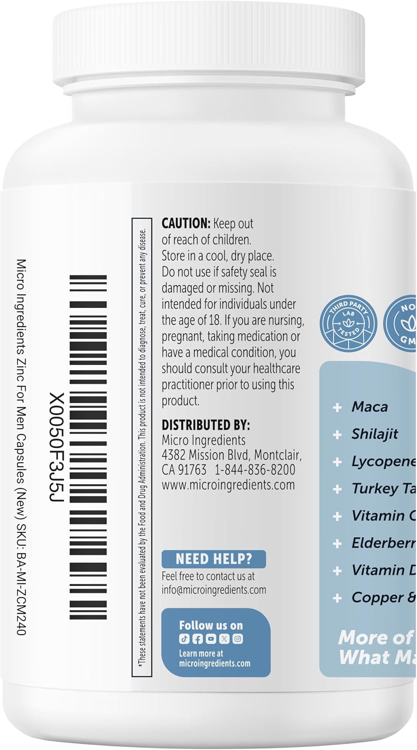 Micro Ingredients Zinc for Men lifestyle wellness imagery