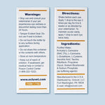 OcluVet pet antioxidant drops bottle detailing application dosage for dogs and cats