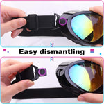 Rngeo protective snow goggles showing multi-color anti-glare lenses