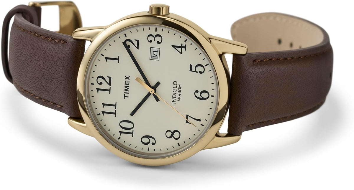 Timex easy reader 38mm gold tone case cream dial