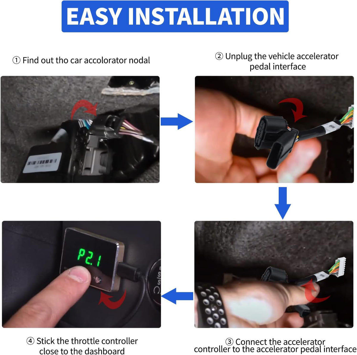 YIBEICO electronic throttle controller connected setup