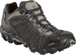 Oboz Men's Bridger Low B-Dry hiking shoe side profile showing nubuck leather