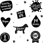 Premium Bugalugs 2 in 1 pet grooming formula for smelly dogs bottle details