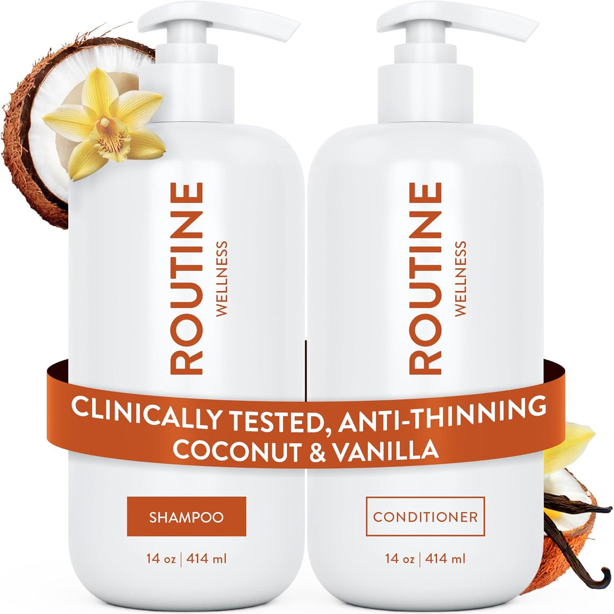 Routine Wellness anti-thinning shampoo and conditioner set front view