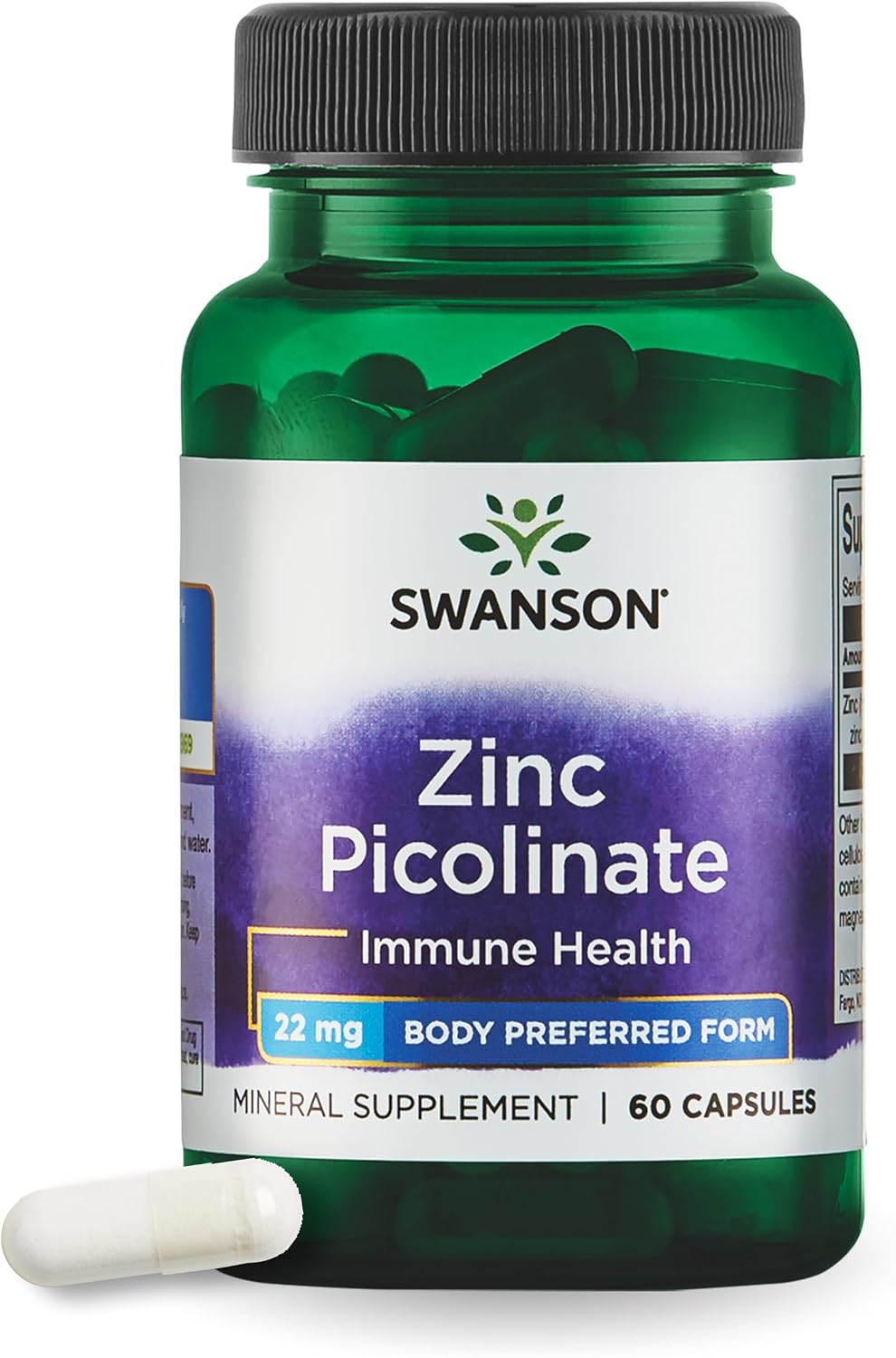 Swanson Zinc Picolinate Chelated Mineral, 22 mg, 60 Vegan Capsules, 2 Pack - Image 9