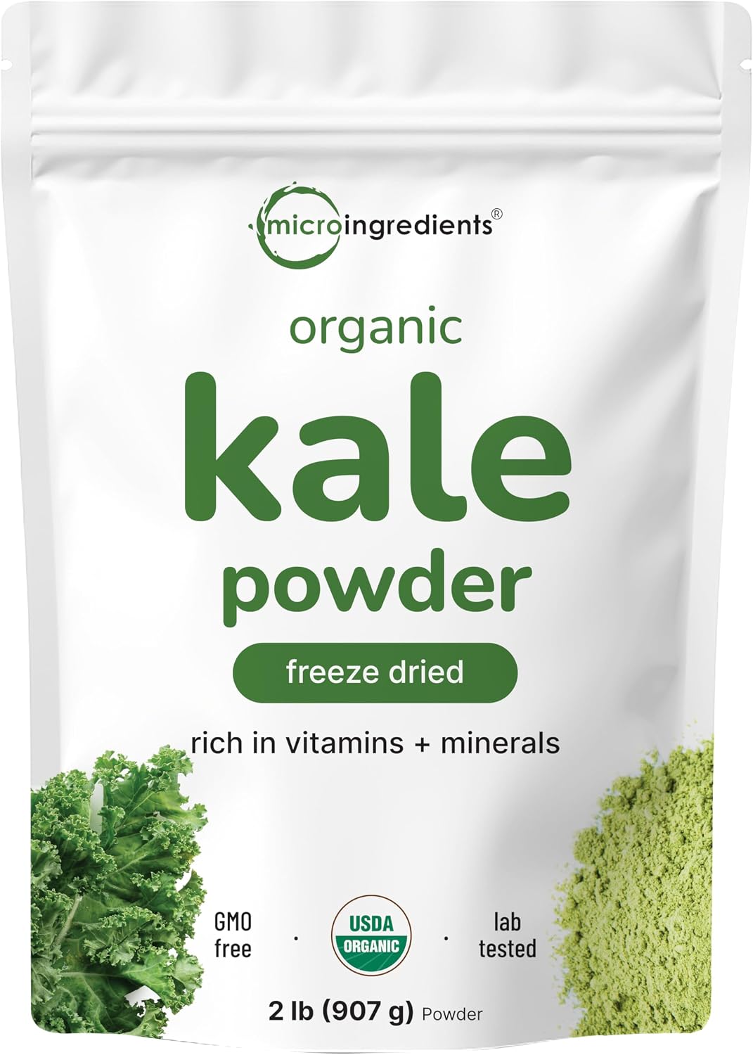 Micro Ingredients organic kale powder front view container