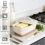 Vitrignis porcelain butter container with stainless steel knife