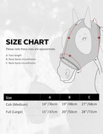 Comfortable stretch fabric detail of horse fly mask