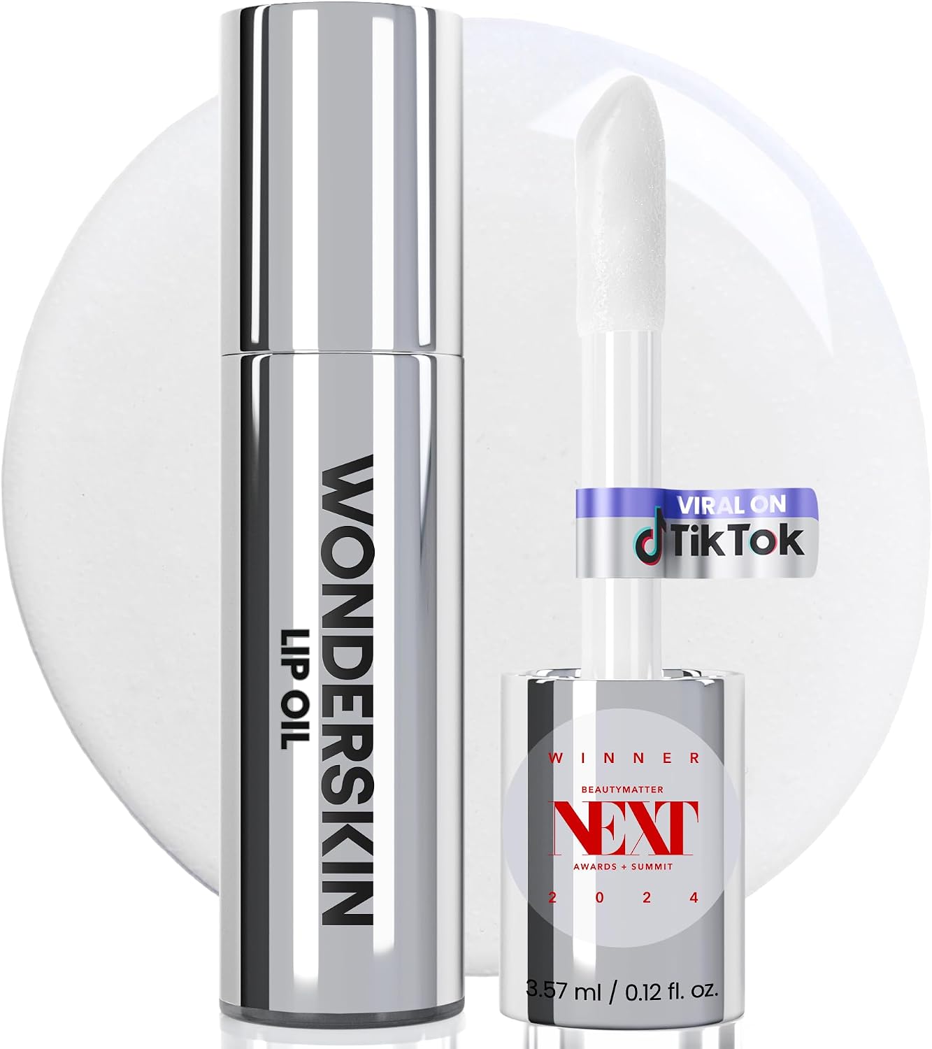 Wonderskin Lip Rehab Serum Oil clear variant front view hydrating lip gloss