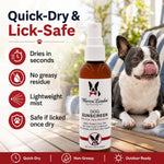 Warren London lick safe pet sunblock application on nose