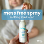 Bliss Baby dermatologist tested vegan diaper rash spray bottle standing upright