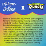Sour Punch 7 Ounce candy bag alongside individual fruit flavor chews