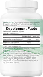 Micro Ingredients dual-ingredient vitamin C complex bottle back