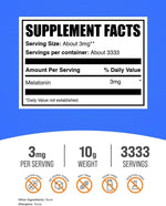 Vegan and gluten free melatonin powder 10 grams bag for adult sleep aid