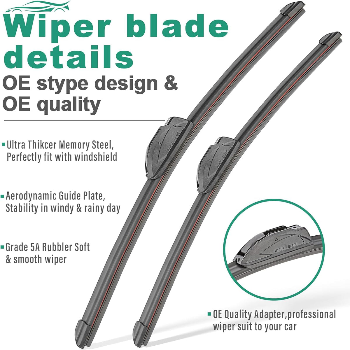 Close up of high grade rubber wiping strip