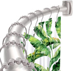 Haryaers brushed nickel curved shower curtain rod front view for bathroom