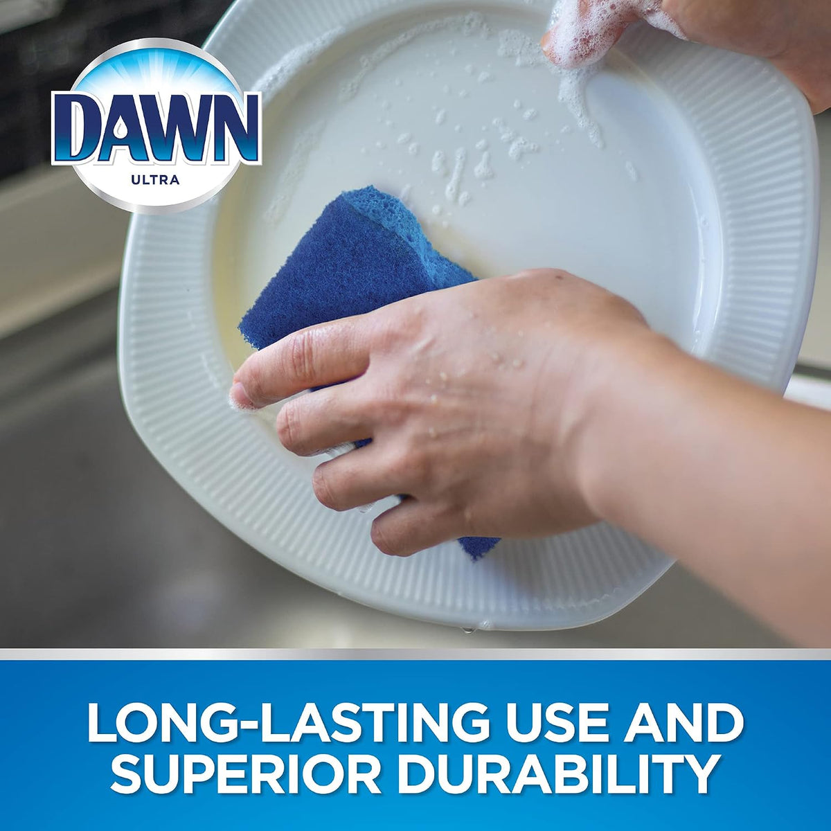 Dawn kitchen dish sponges highlighting ergonomic wave shape and grip