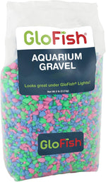 GloFish aquarium gravel pink green blue mix front view