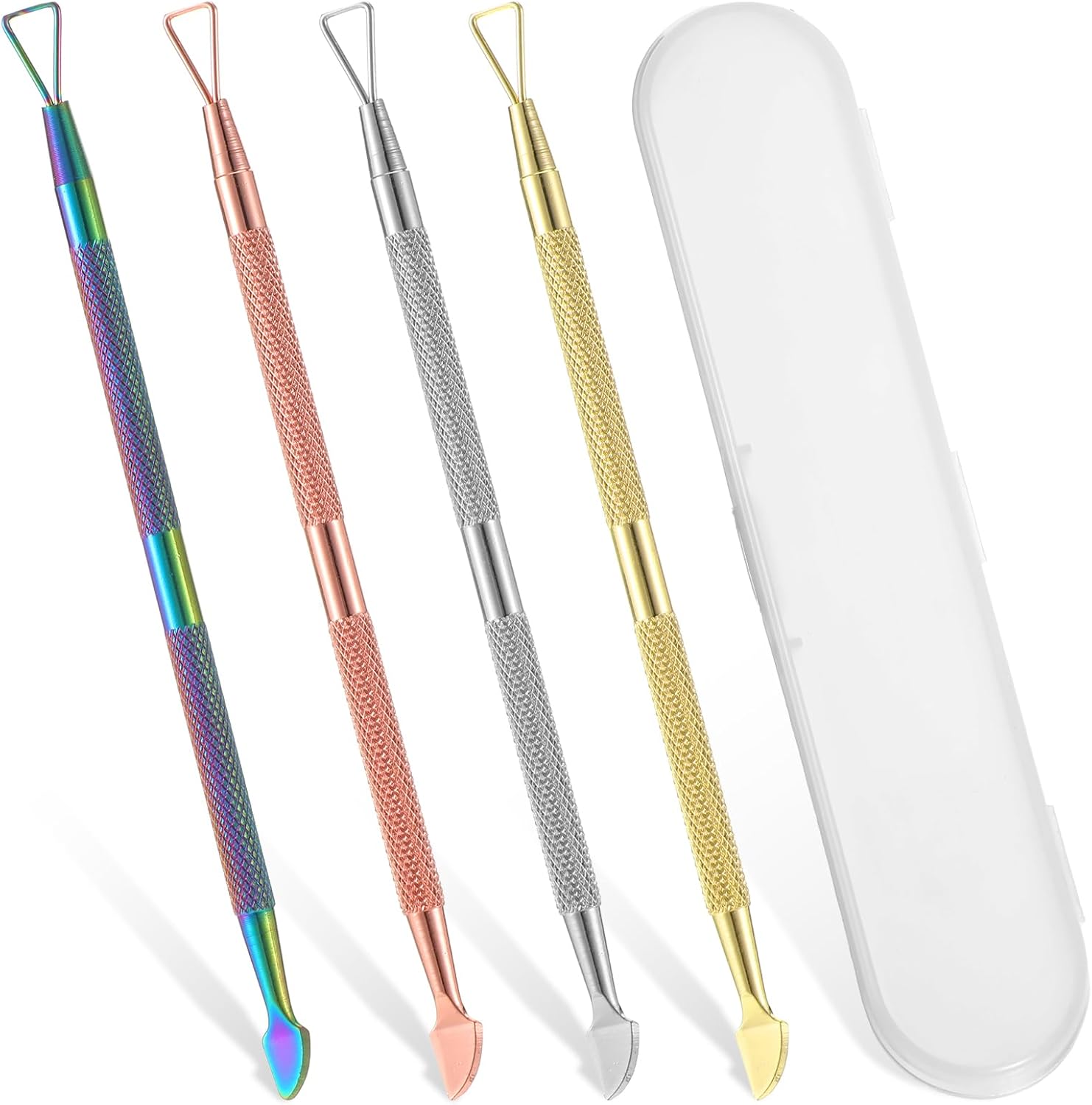Shenliu 4 piece metal scratch off label scraper set front view