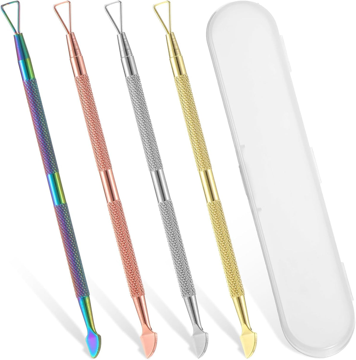 Shenliu 4 piece metal scratch off label scraper set front view