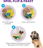 USA imported Outward Hound dog enrichment puzzle with three tiers for smart pets.