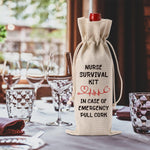 FBCCZEY nurse wine bag close-up of printed text