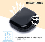 Orthodontic clear aligner case with built-in air holes open view